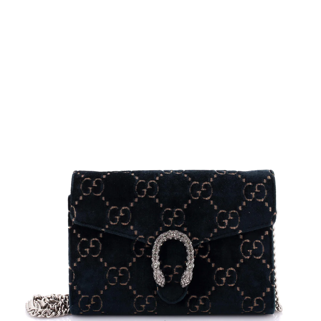Dionysus Chain Wallet GG Velvet Small - Deep Luxury