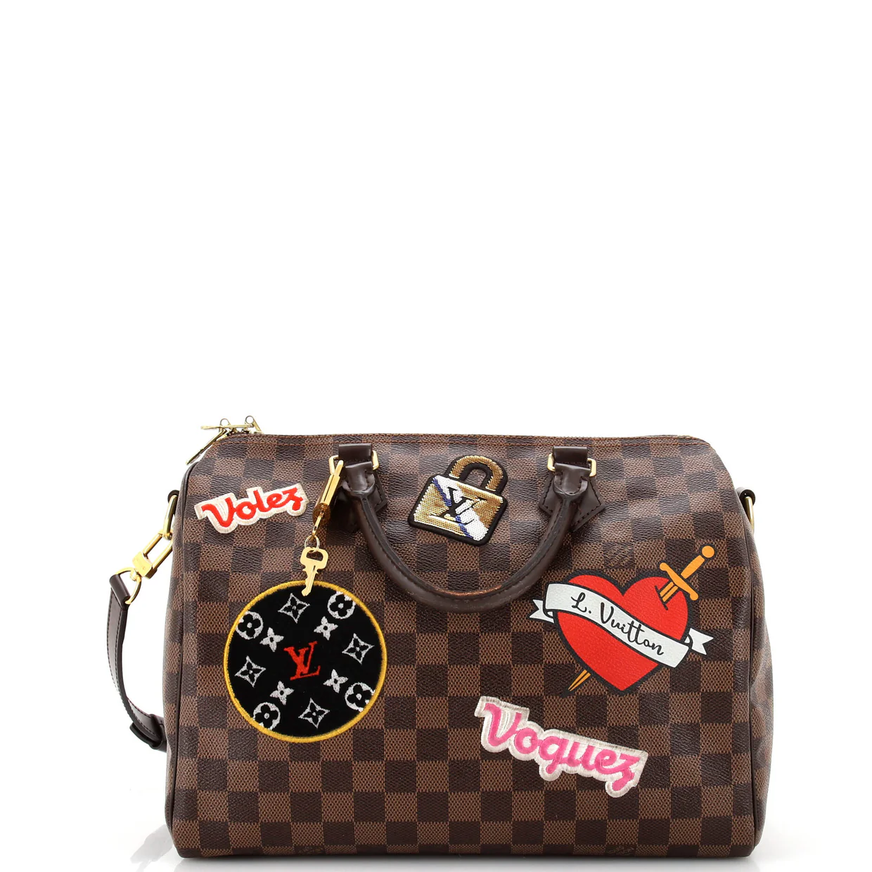 Speedy Bandouliere Bag Limited Edition Patches Damier 30 - Deep Luxury
