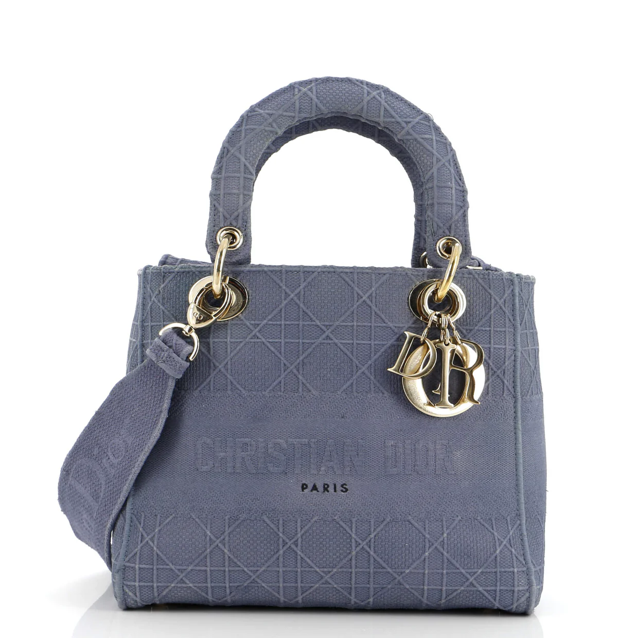 Lady D-Lite Bag Cannage Embroidered Canvas Medium - Deep Luxury