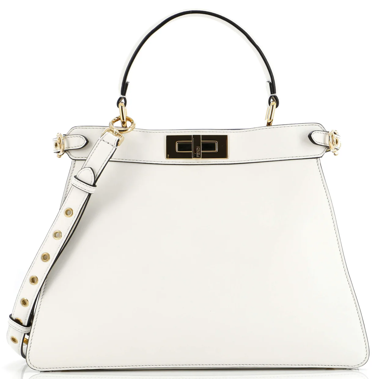 x Versace Fendace Peekaboo ISeeU Bag Leather with Printed Zucca Leather Interior Medium - Deep Luxury