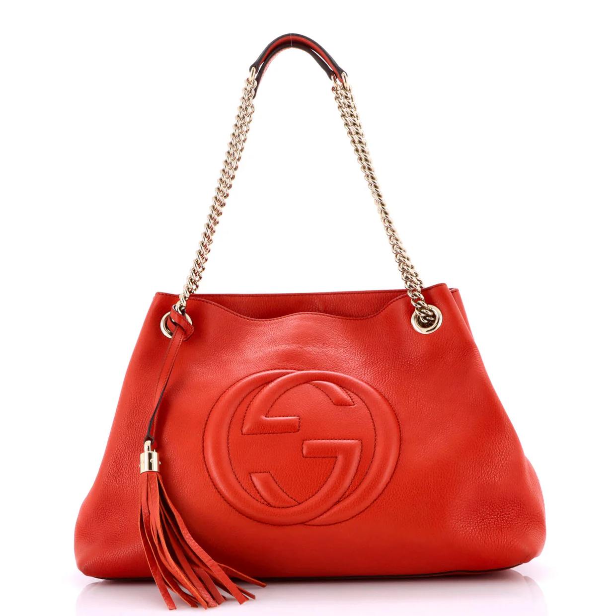 Soho Chain Strap Shoulder Bag Leather Medium - Deep Luxury