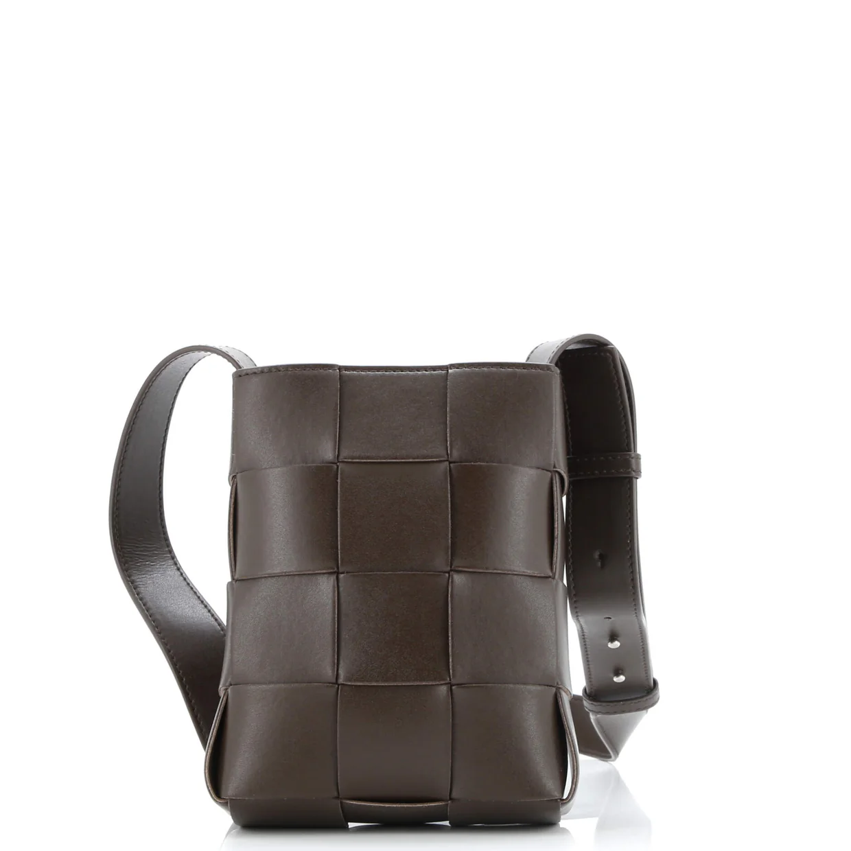 Cassette Phone Holder Crossbody Bag Maxi Intrecciato Leather - Deep Luxury