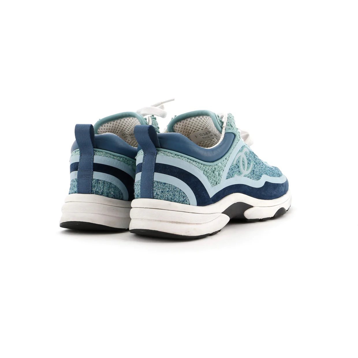 Women's CC Cap Toe Logo Sneakers Suede and Tweed - Deep Luxury