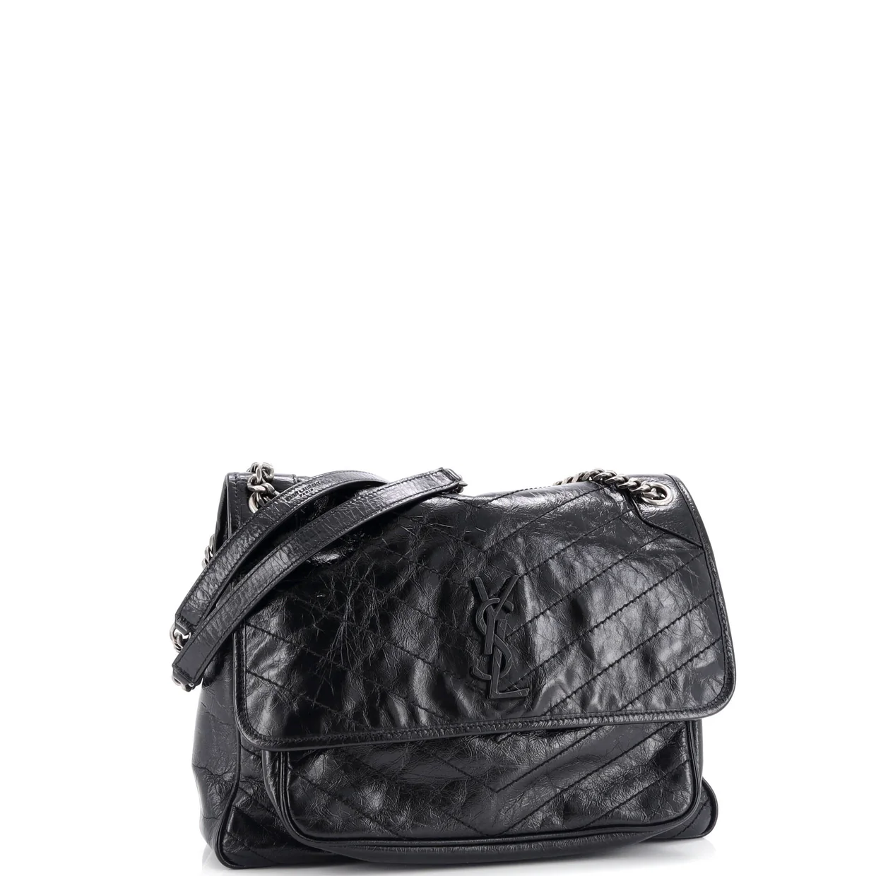 Niki Chain Flap Bag Matelasse Chevron Leather Large - Deep Luxury