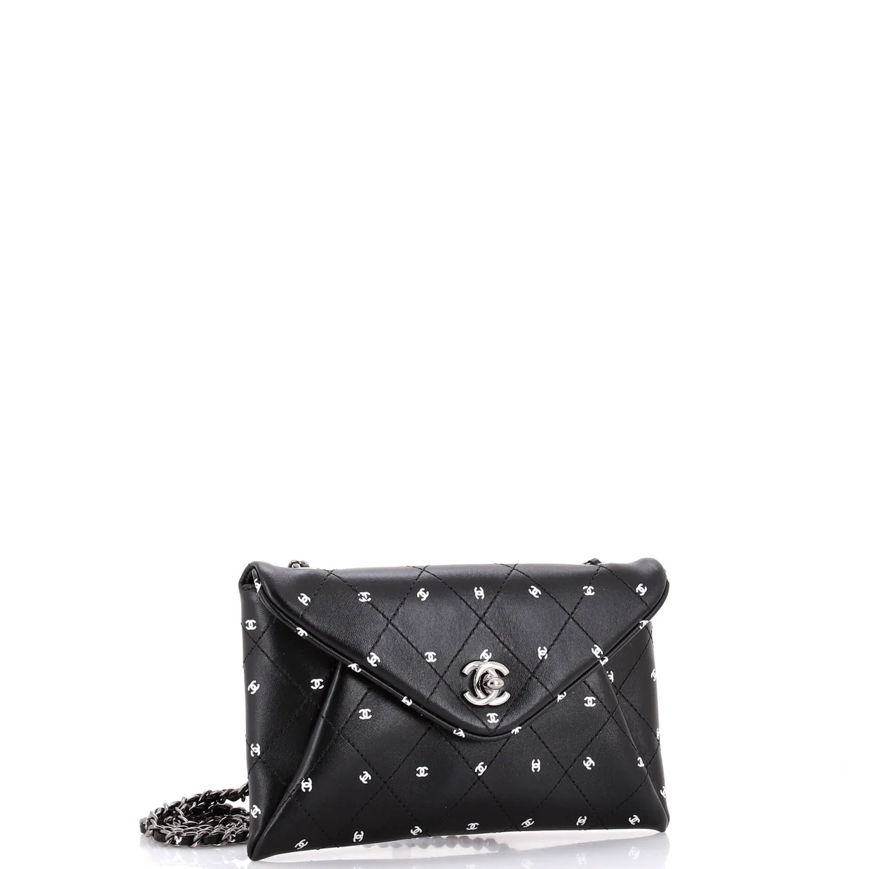 CC Envelope Chain Clutch Printed Lambskin - Deep Luxury