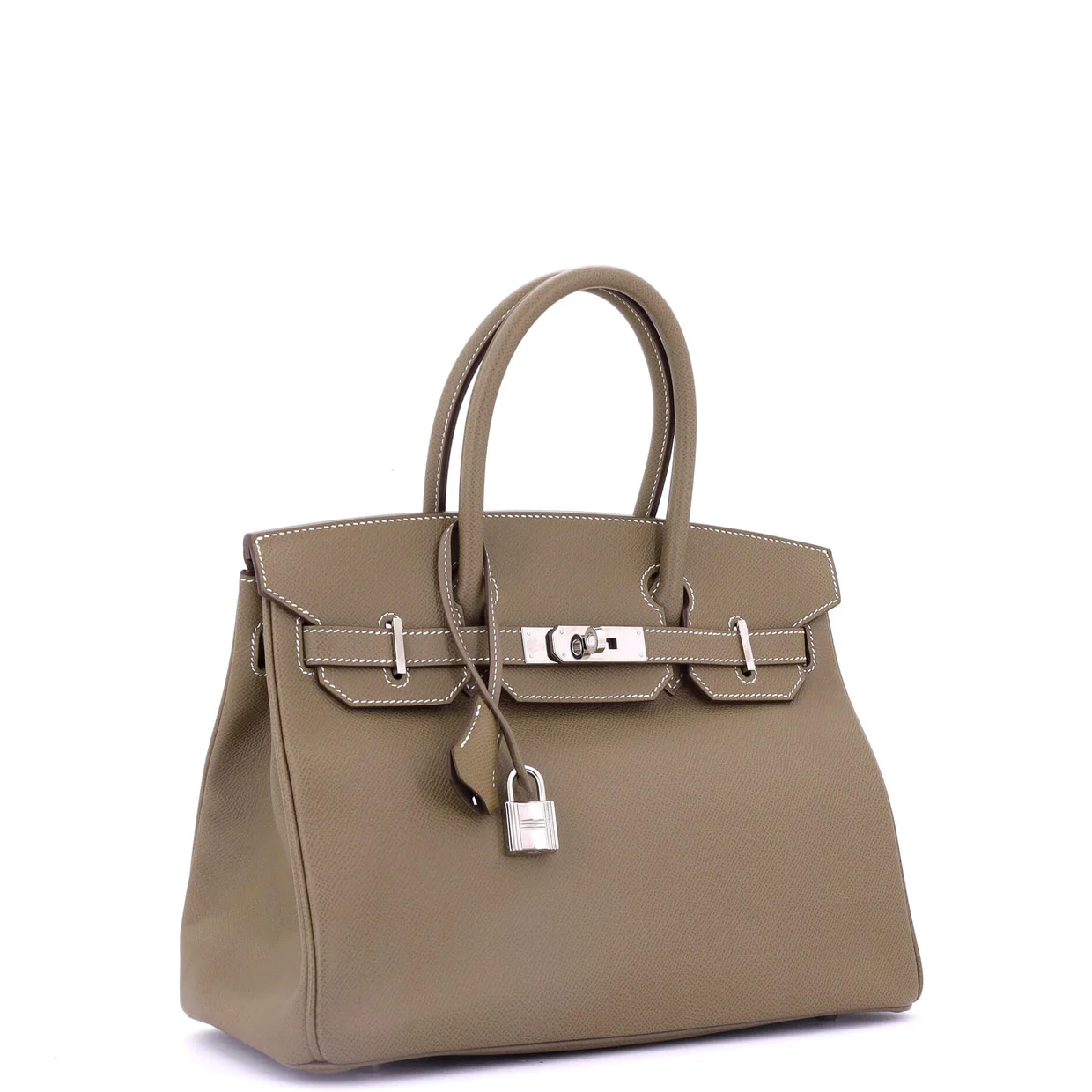 Birkin Handbag Grey Epsom with Palladium Hardware 30 - Deep Luxury