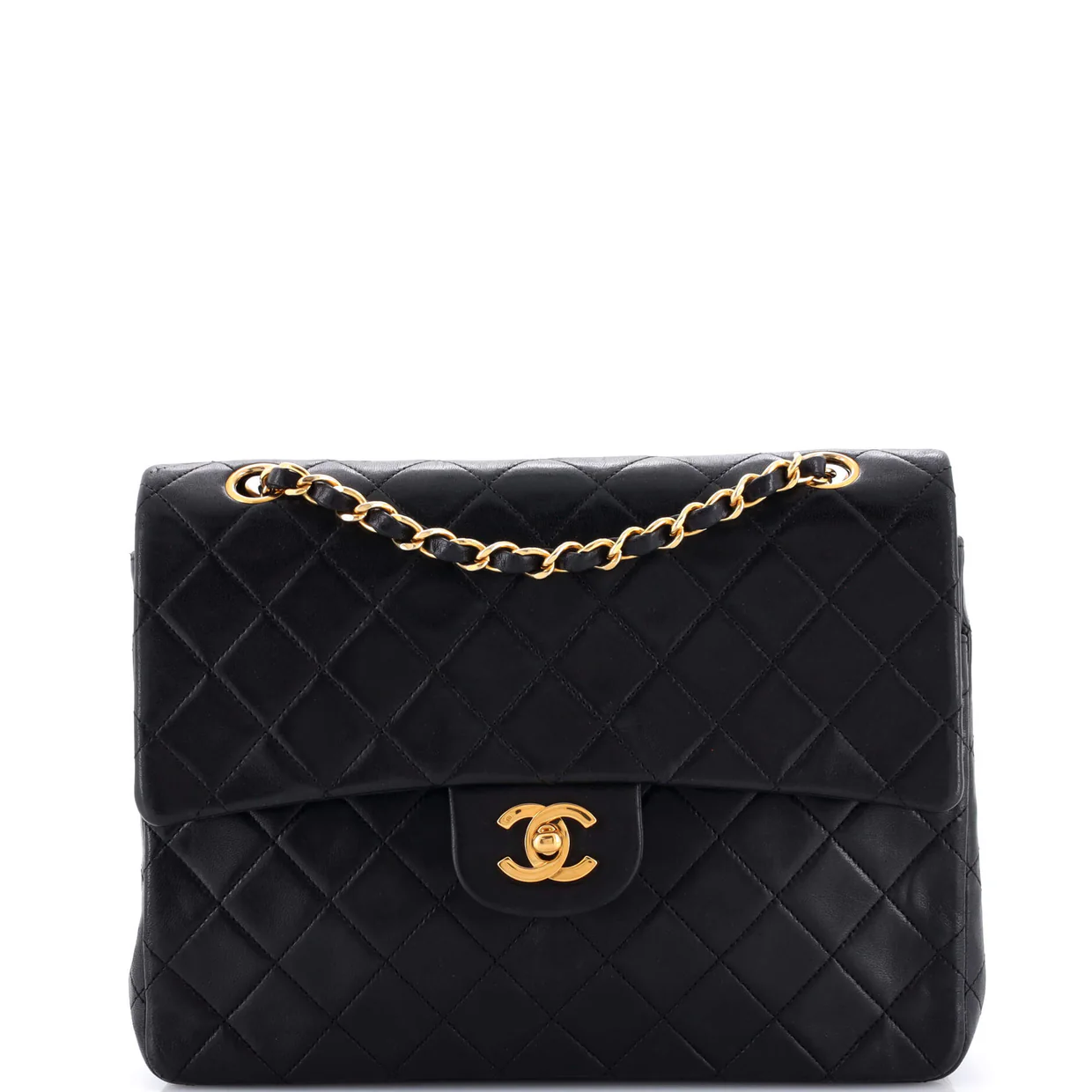 Vintage Square CC Flap Bag Quilted Lambskin Medium - Deep Luxury