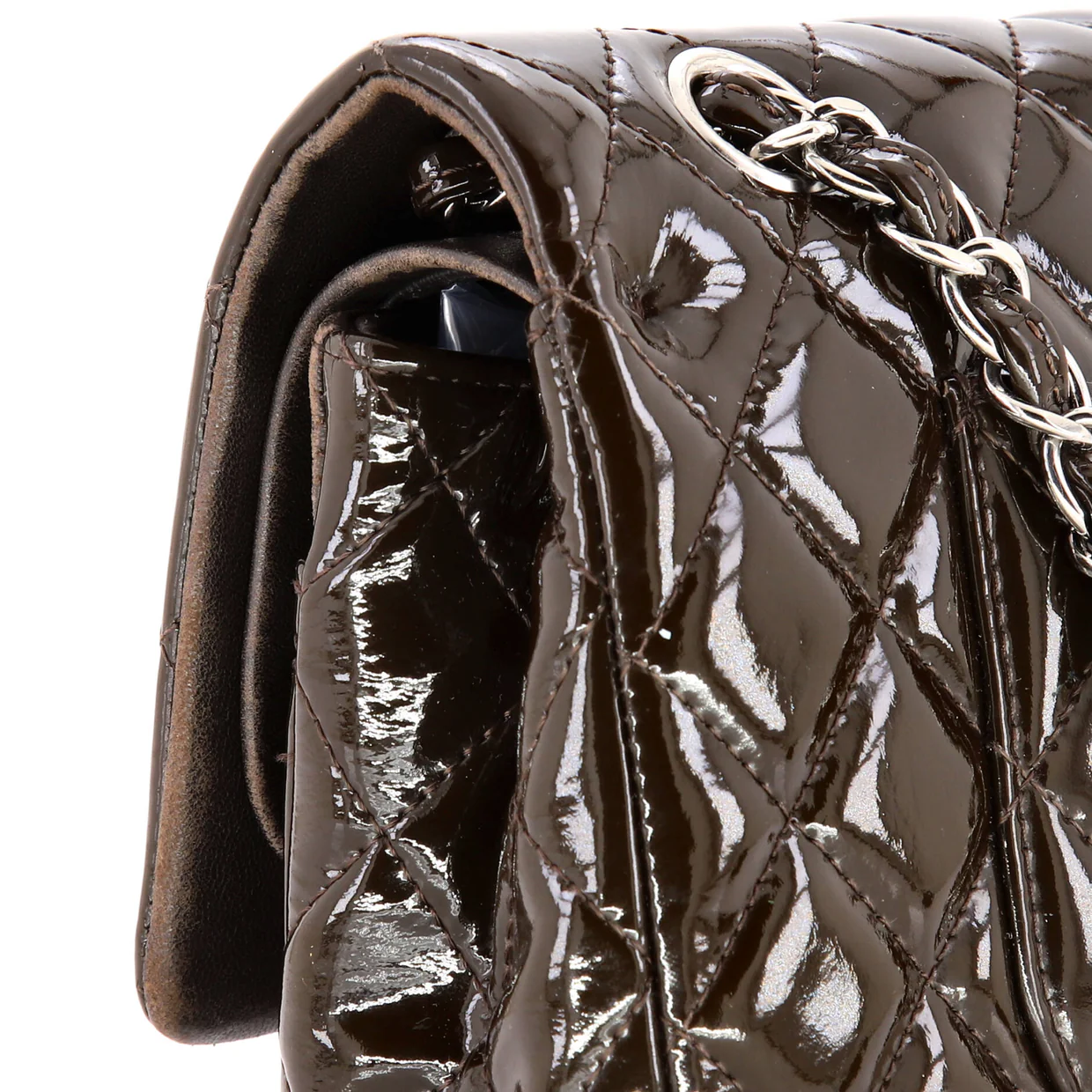 Classic Double Flap Bag Quilted Patent Medium - Deep Luxury