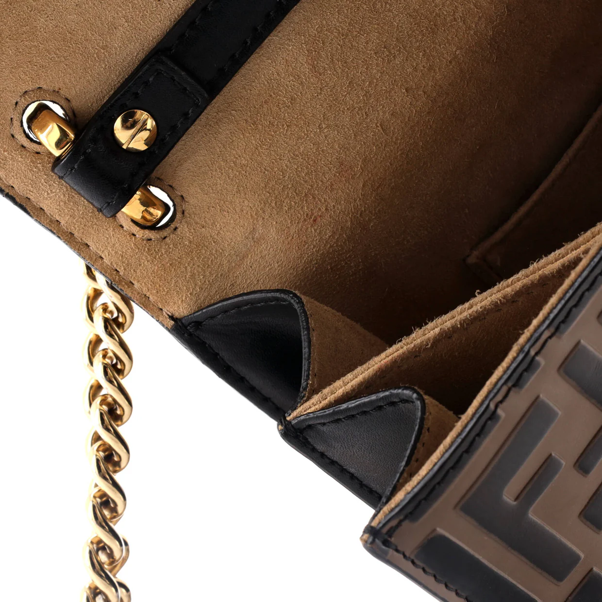 Kan U Shoulder Bag Zucca Embossed Leather Small - Deep Luxury