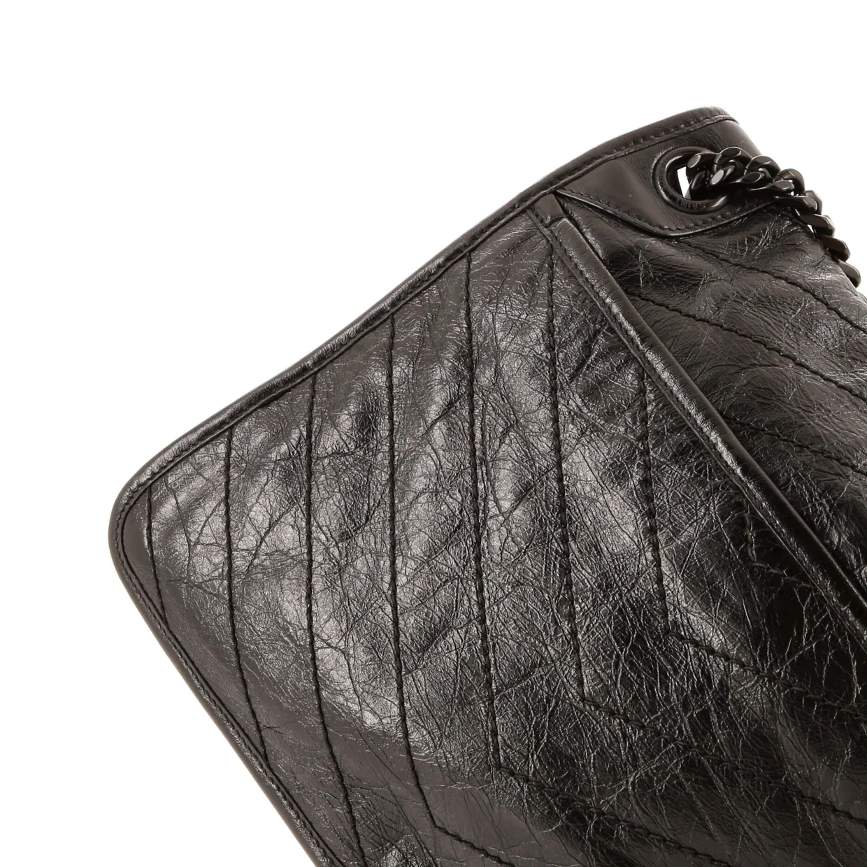 Niki Chain Flap Bag Matelasse Chevron Leather Medium - Deep Luxury