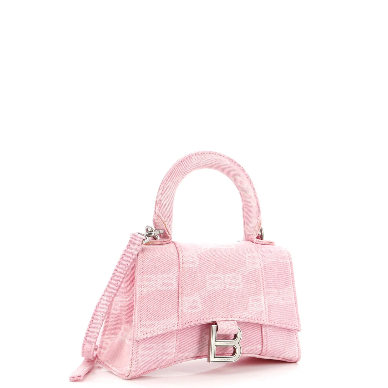 Hourglass Top Handle Bag BB Monogram Denim XS - Deep Luxury