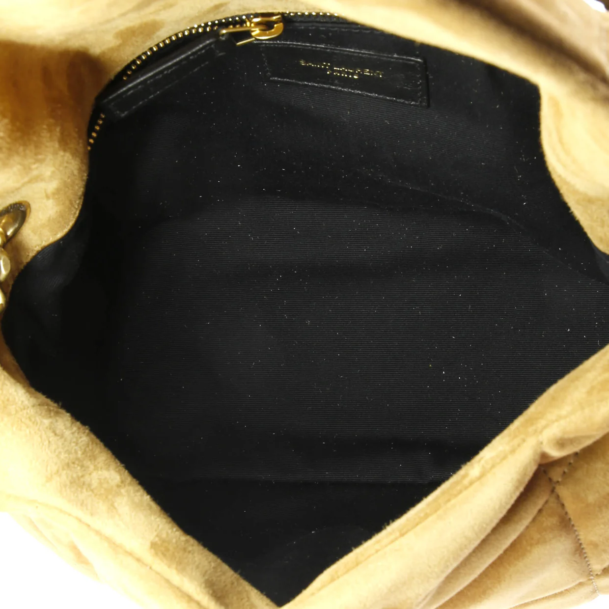 Loulou Puffer Shoulder Bag Quilted Suede Small - Deep Luxury