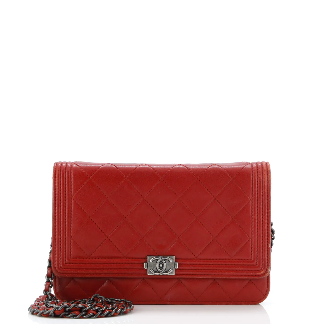 Boy Wallet on Chain Quilted Lambskin - Deep Luxury