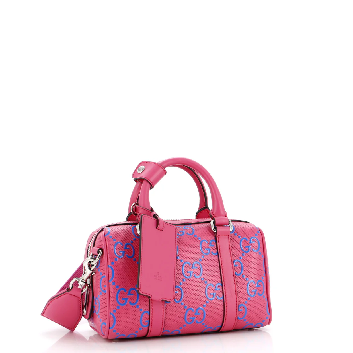 Duffle Bag GG Embossed Perforated Leather Mini - Deep Luxury