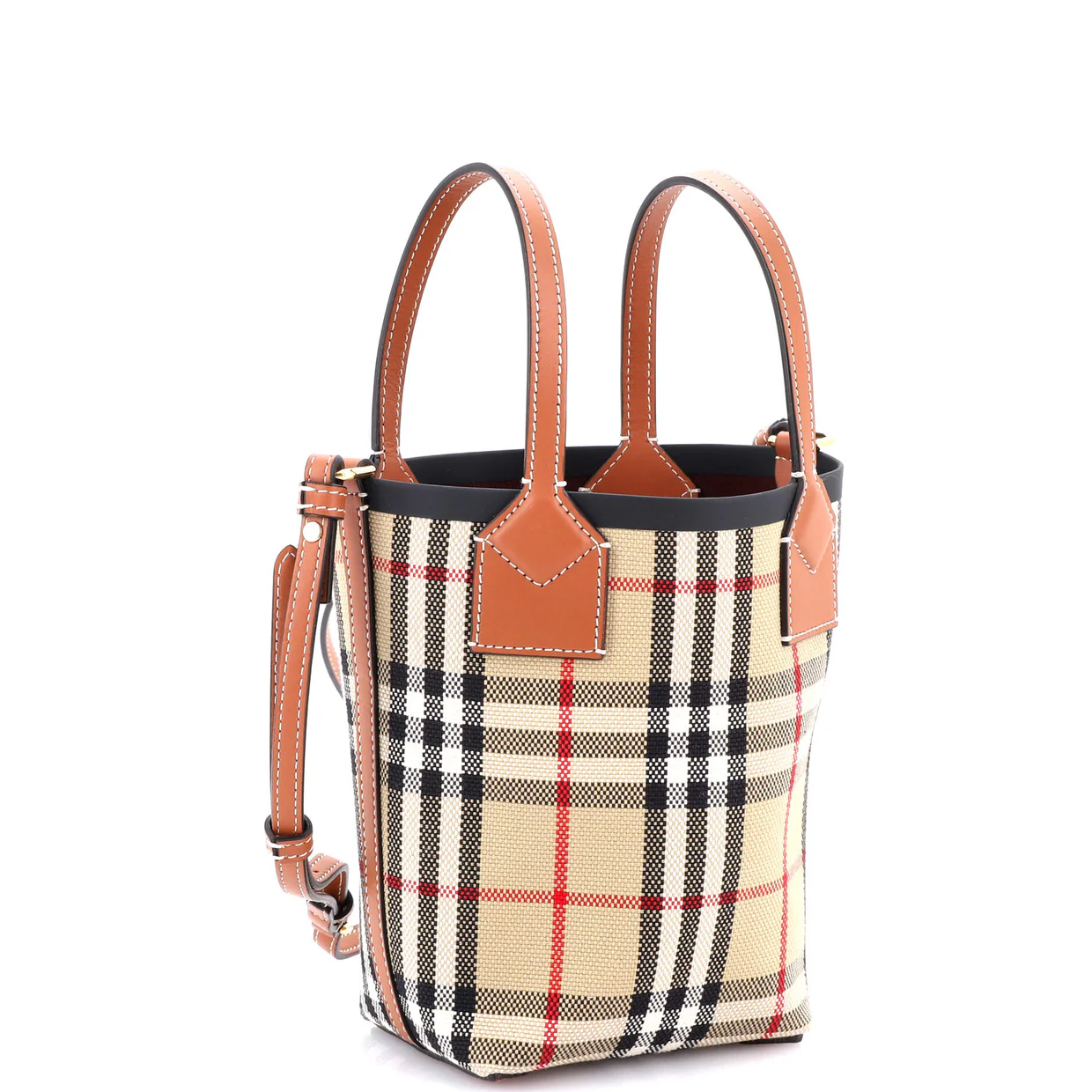 London Bucket Bag Vintage Check Canvas Mini - Deep Luxury