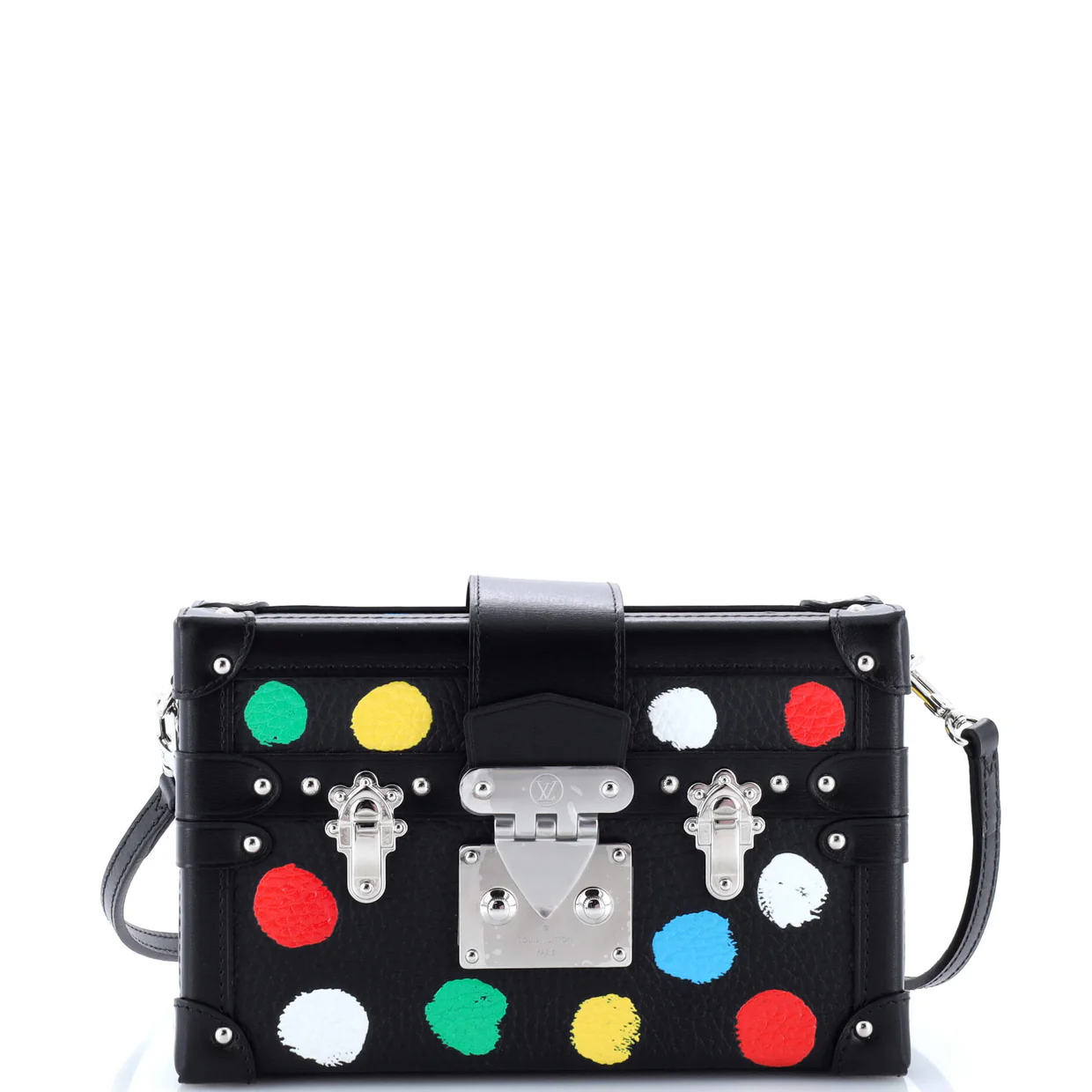 Petite Malle Handbag Yayoi Kusama Painted Dots Taurillon Leather - Deep Luxury