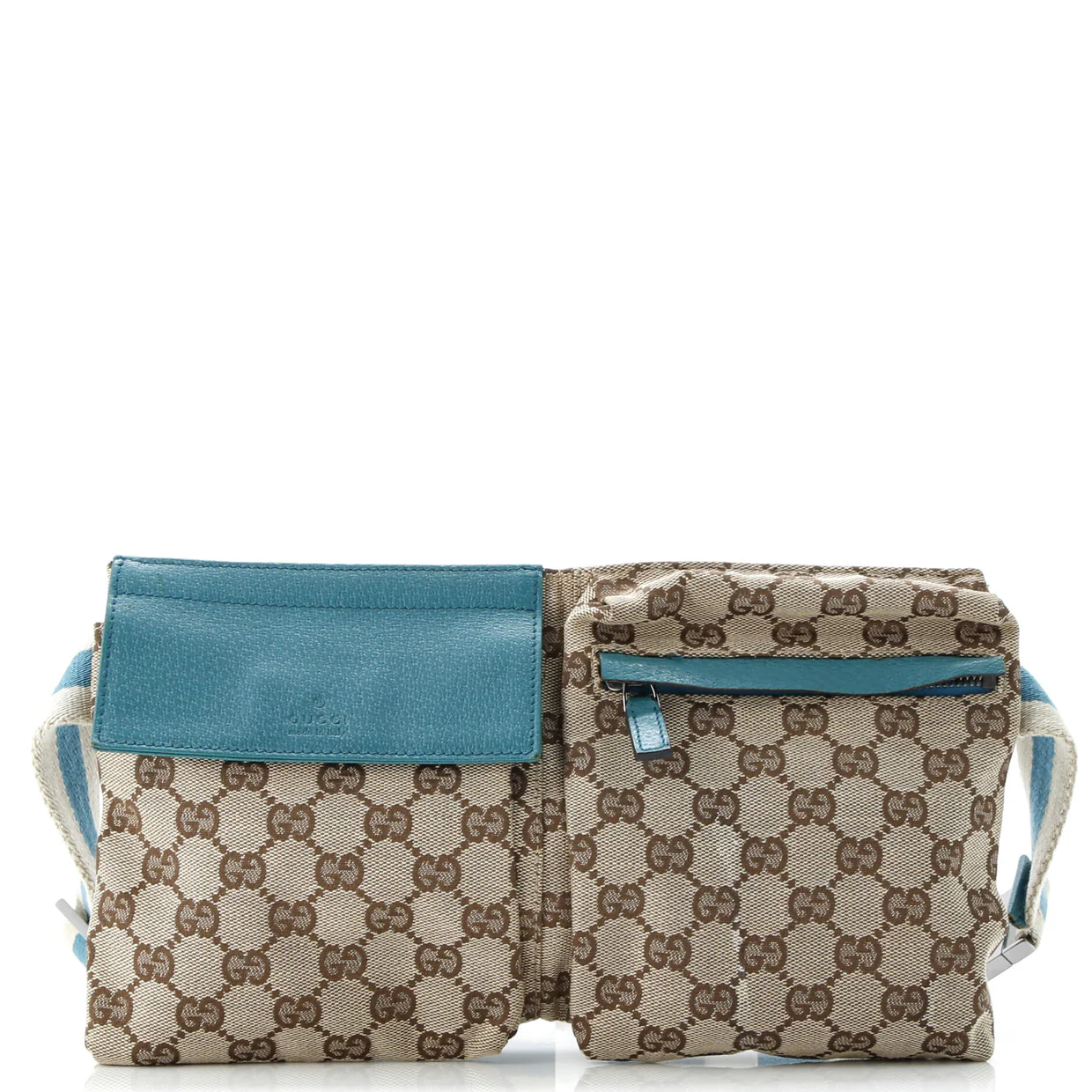 Vintage Double Belt Bag GG Canvas with Leather - Deep Luxury