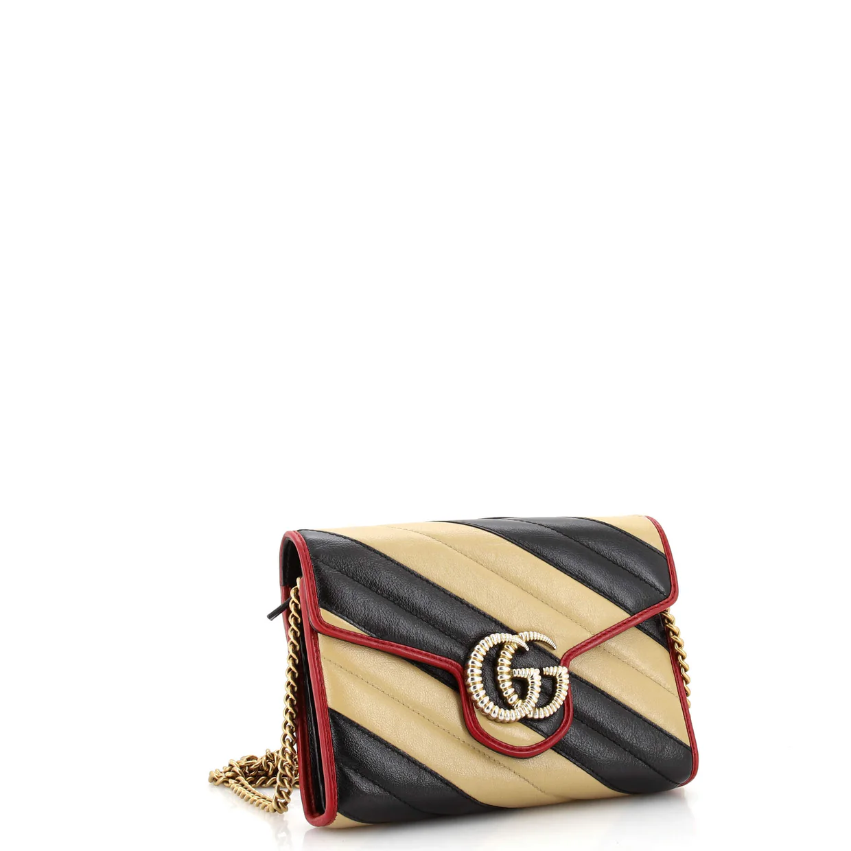 GG Marmont Chain Wallet Diagonal Quilted Leather Mini - Deep Luxury