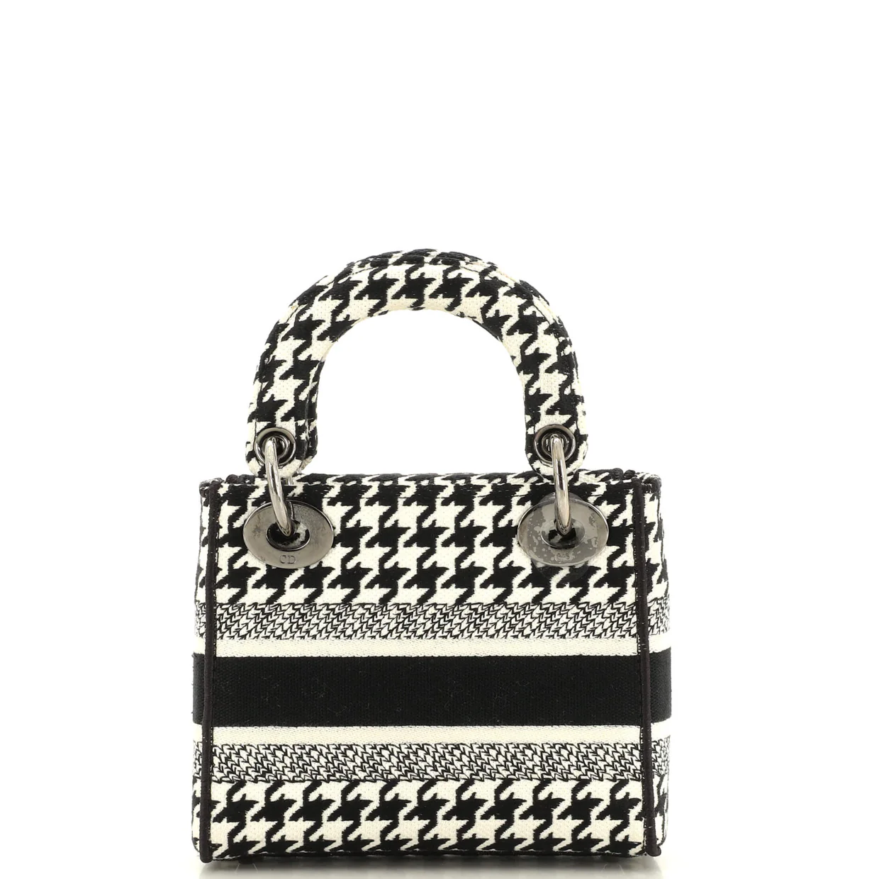 Lady D-Lite Bag Houndstooth Canvas Mini - Deep Luxury