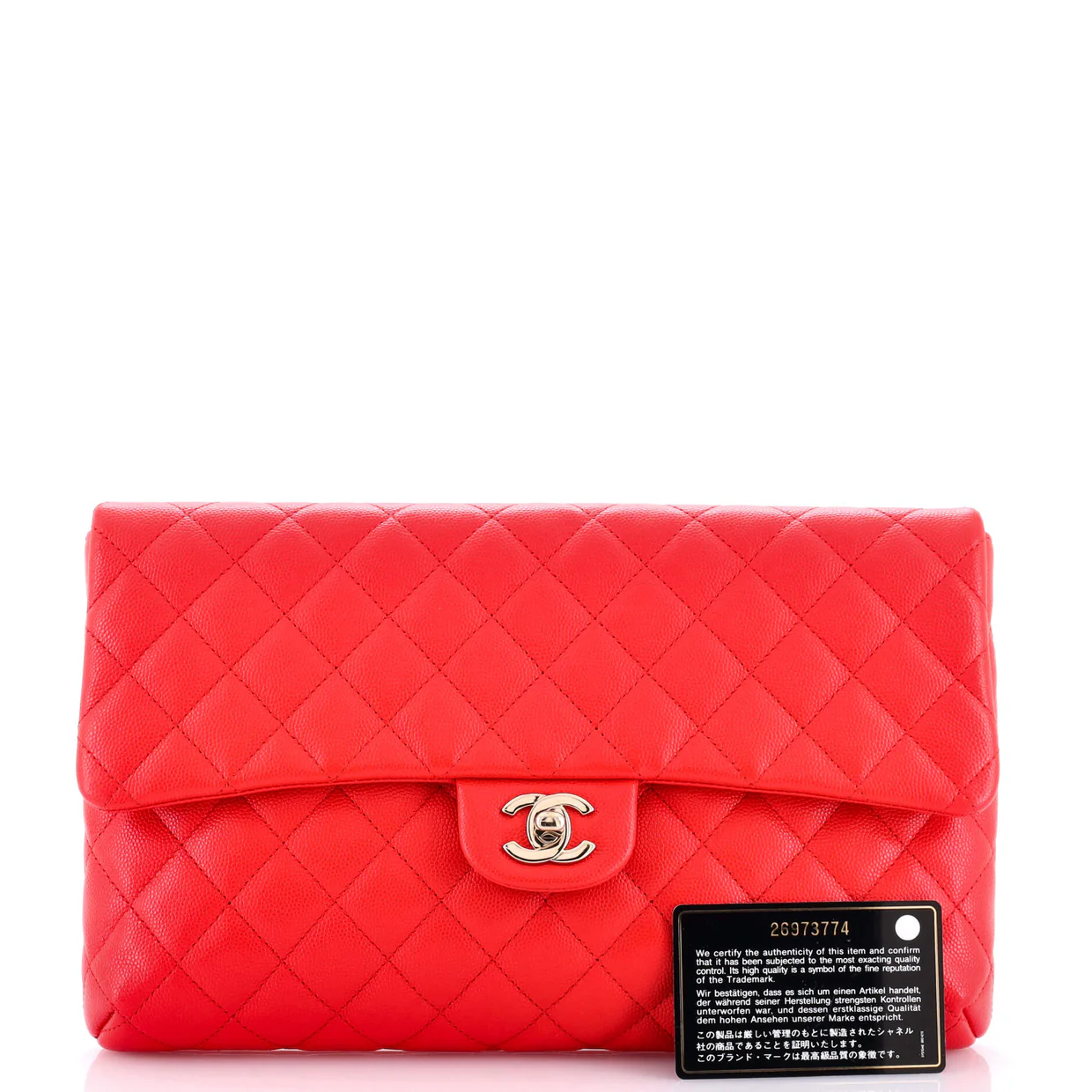 Classic Flap Clutch Quilted Caviar - Deep Luxury
