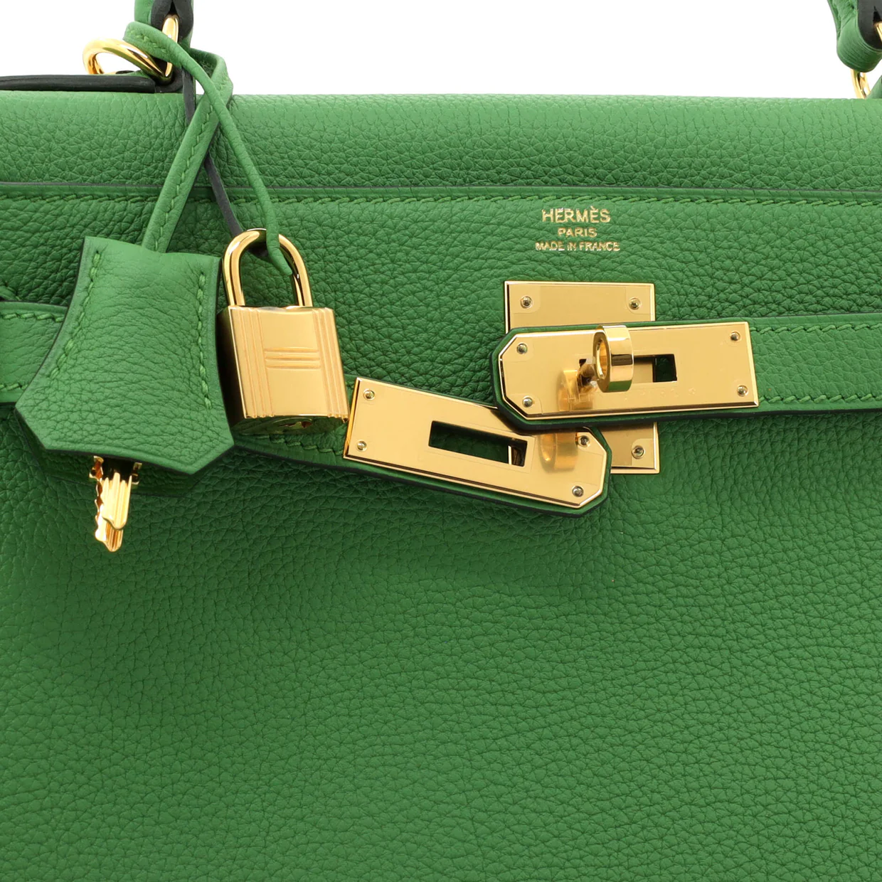 Kelly Handbag Vert Yucca Togo with Gold Hardware 28 - Deep Luxury
