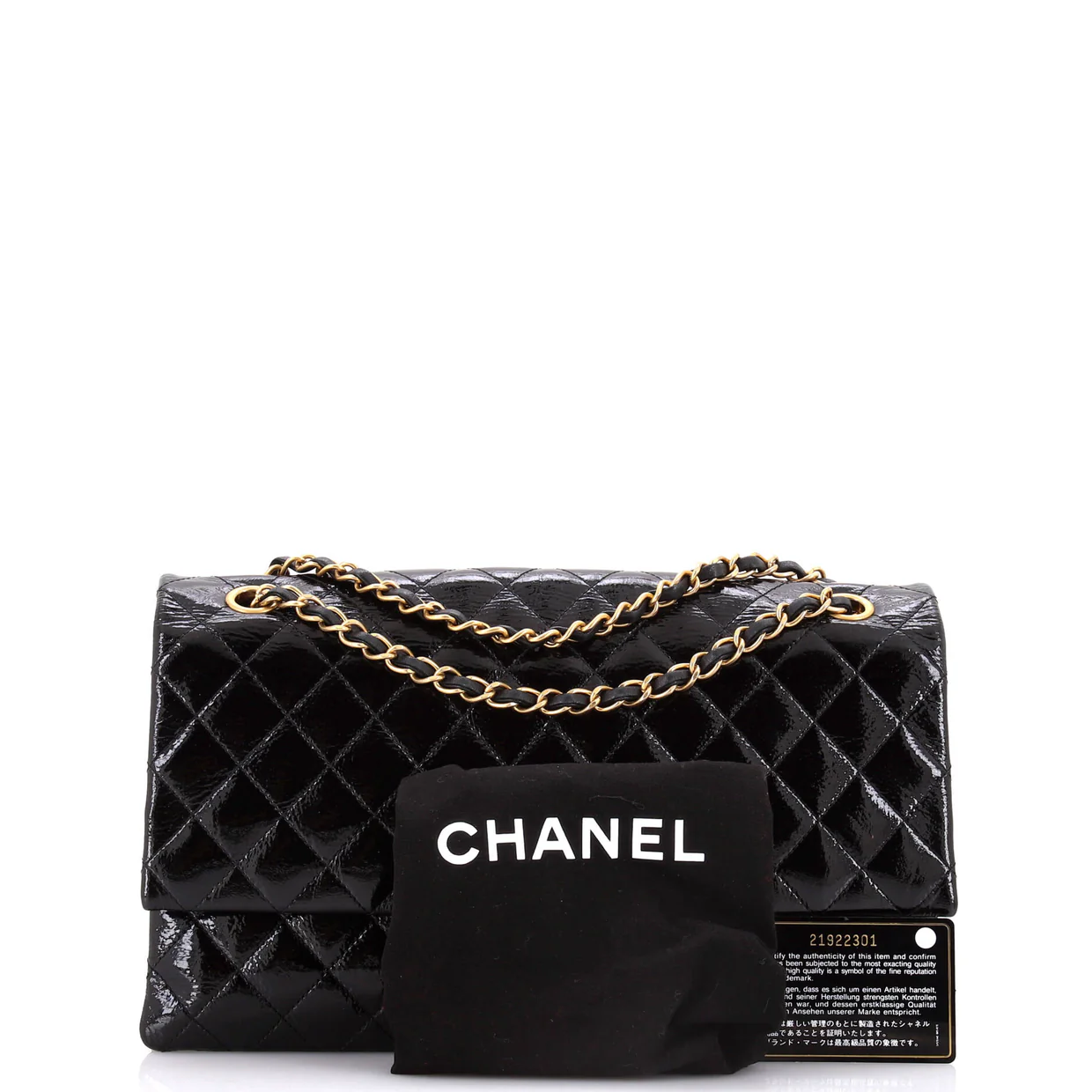 Envelope Lock 3 Bag Quilted Patent Goatskin Medium - Deep Luxury