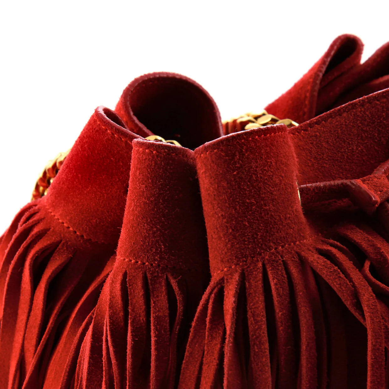 Fringe Monogram Bourse Bucket Bag Leather Mini - Deep Luxury