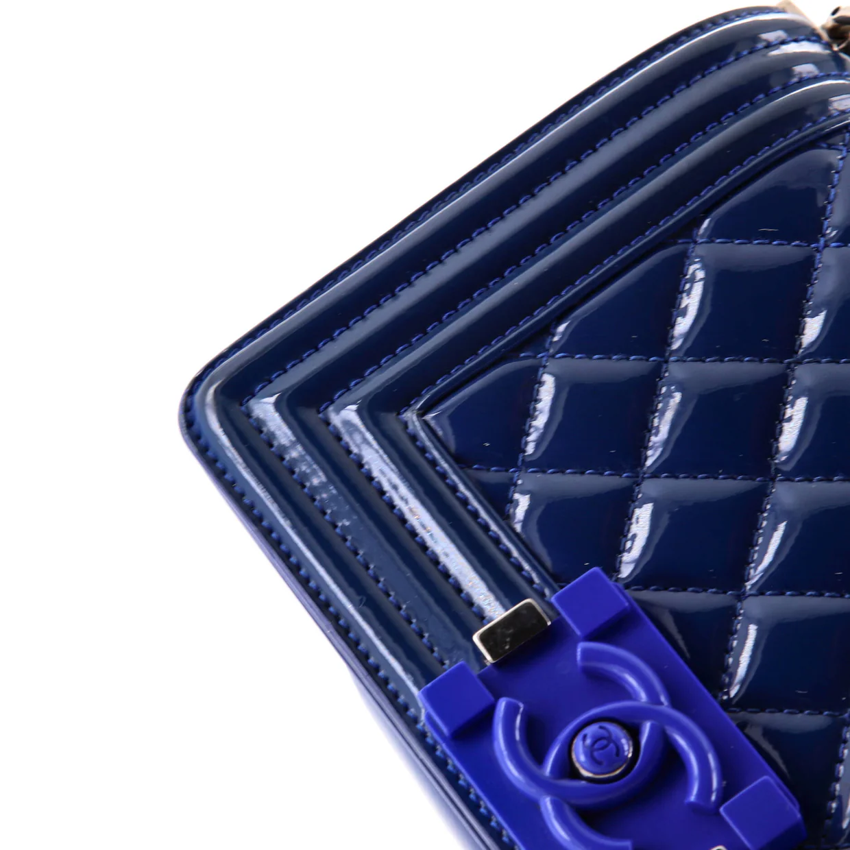 Boy Flap Bag Quilted Plexiglass Patent Small - Deep Luxury