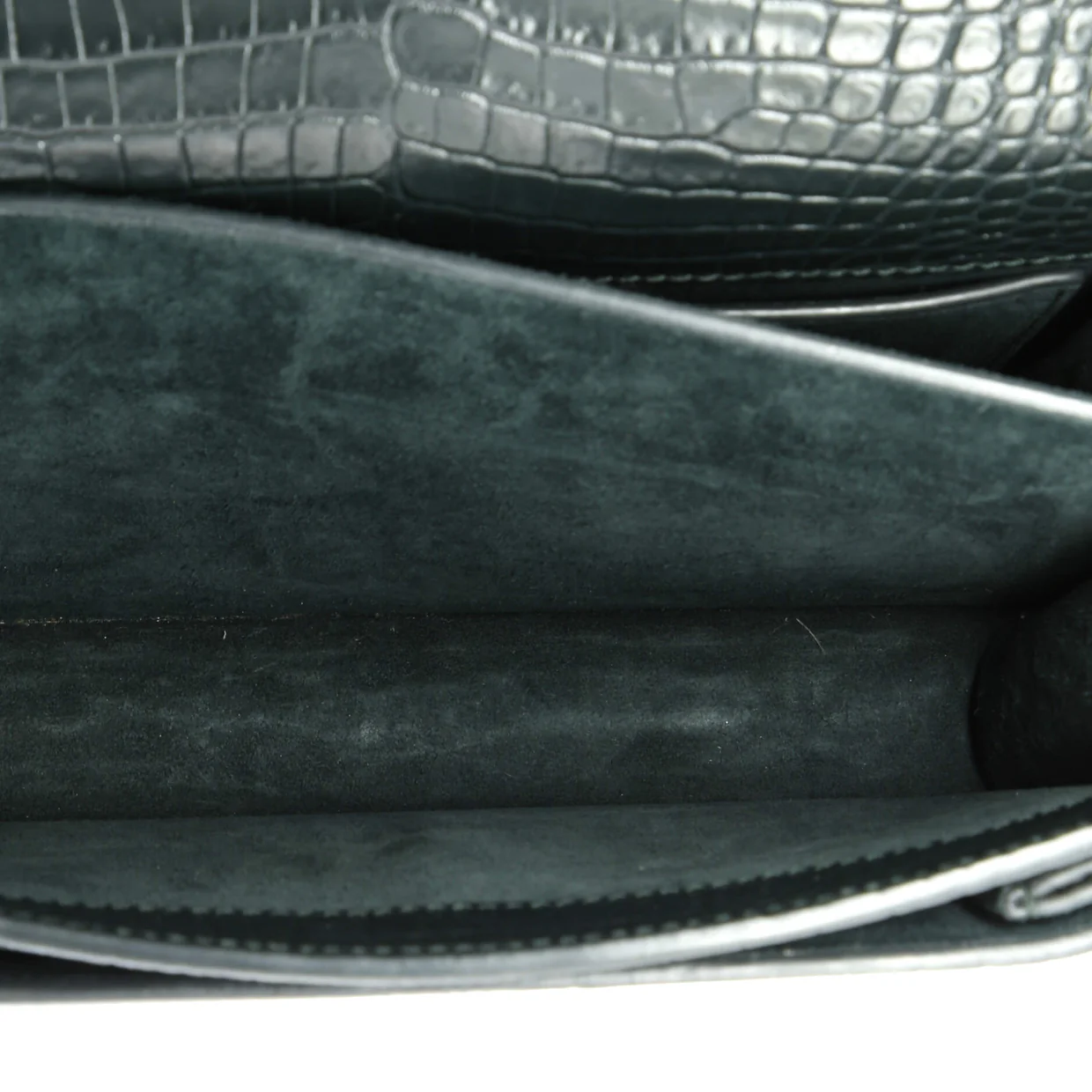 Sunset Crossbody Bag Crocodile Embossed Leather Medium - Deep Luxury