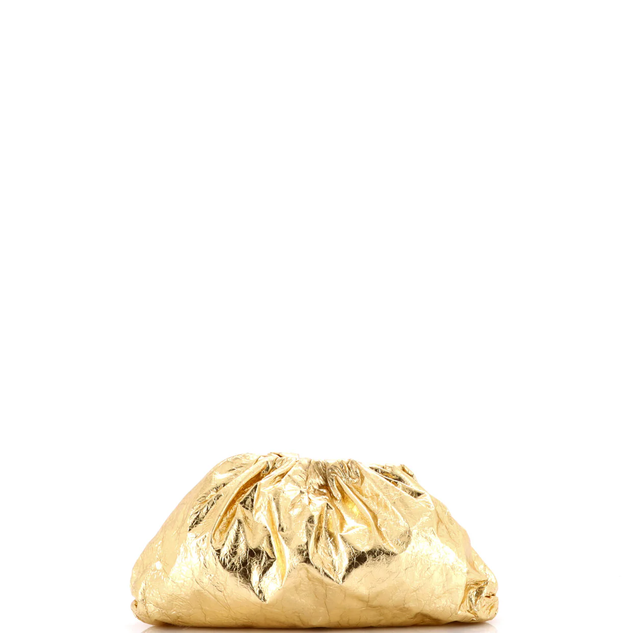 The Pouch Crinkled Metallic Leather - Deep Luxury