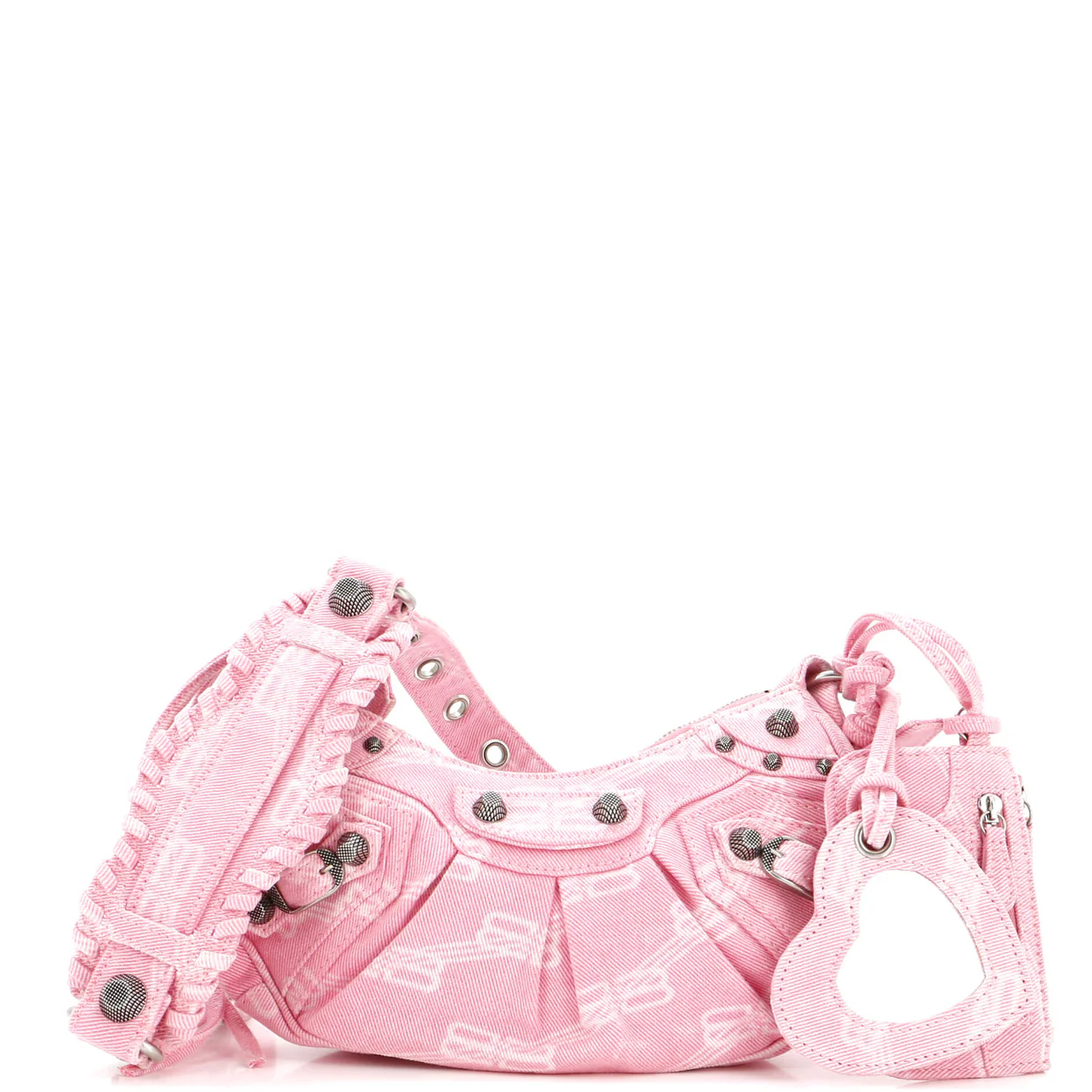 Le Cagole Giant Studs Shoulder Bag BB Denim XS - Deep Luxury