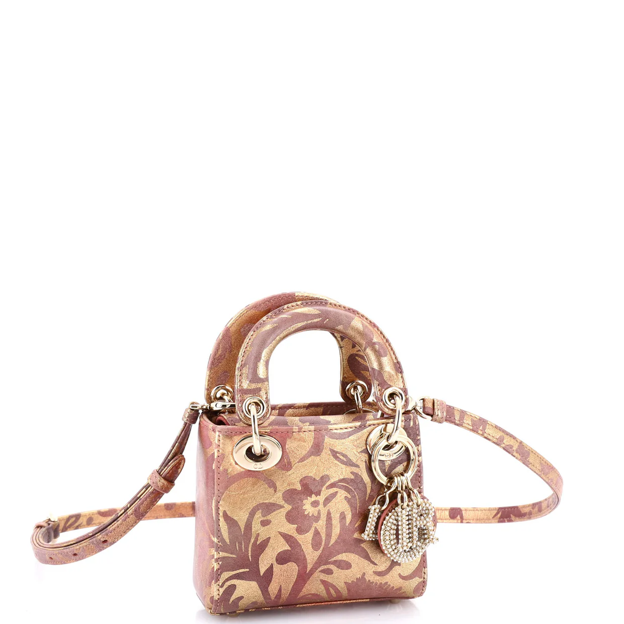 Lady Dior Bag Painted Leather with Faux Pearl Charms Micro - Deep Luxury
