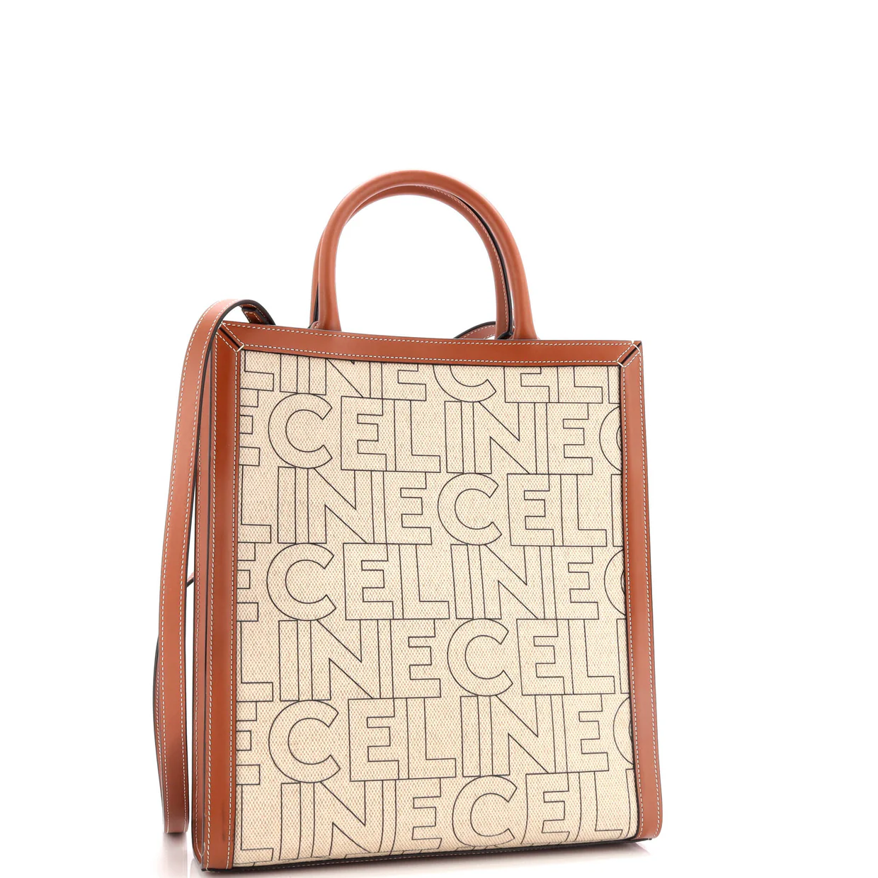 Vertical Cabas Tote Printed Canvas and Leather Small - Deep Luxury