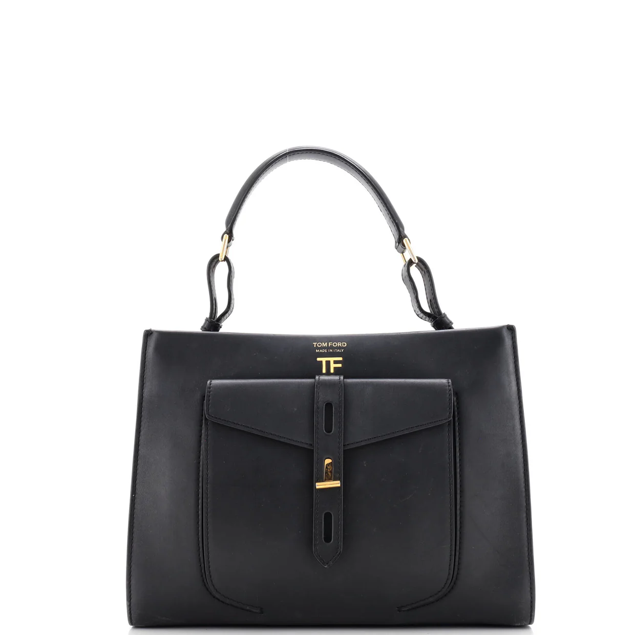 T Twist Top Handle Bag Leather Small - Deep Luxury