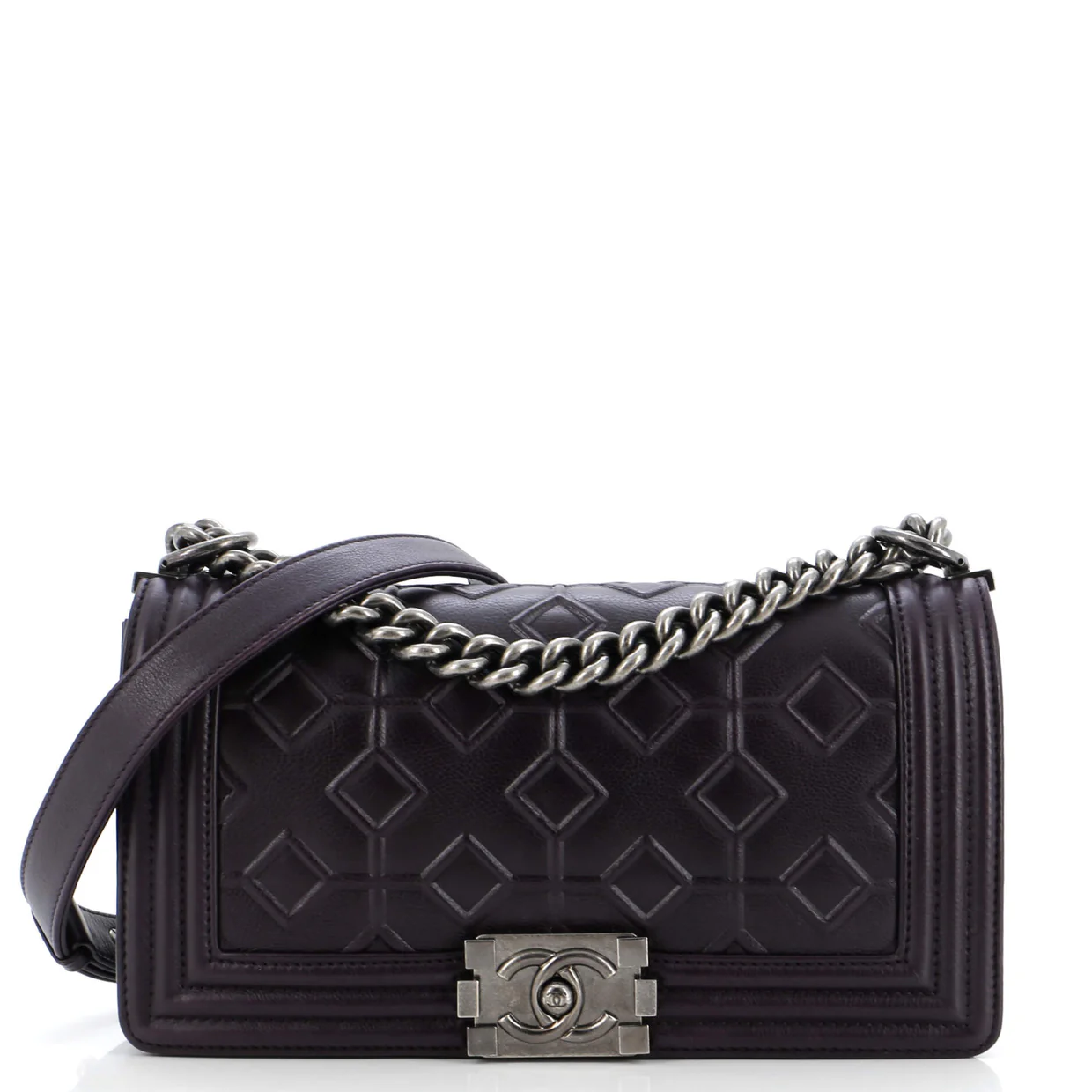Arabesque Boy Flap Bag Embossed Calfskin Old Medium - Deep Luxury