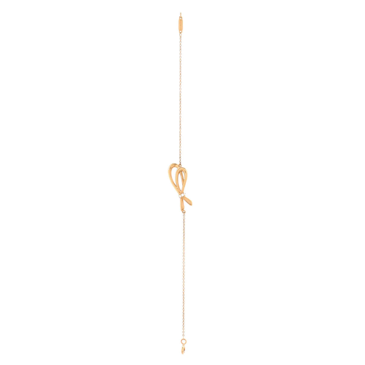 Bow Knot Chain Bracelet 18K Rose Gold with Diamonds Small - Deep Luxury