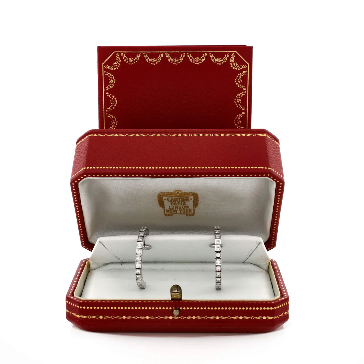 Lanieres Earrings 18K White Gold with Diamonds - Deep Luxury