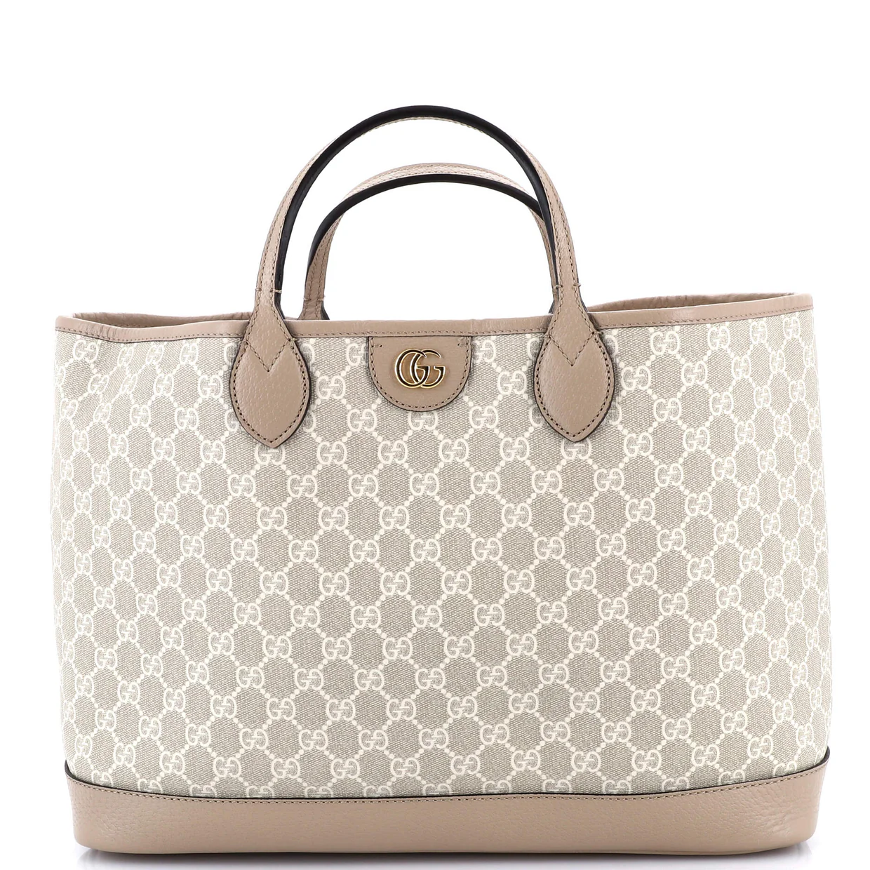 Ophidia Top Handle Shopping Tote GG Coated Canvas and Leather Medium - Deep Luxury