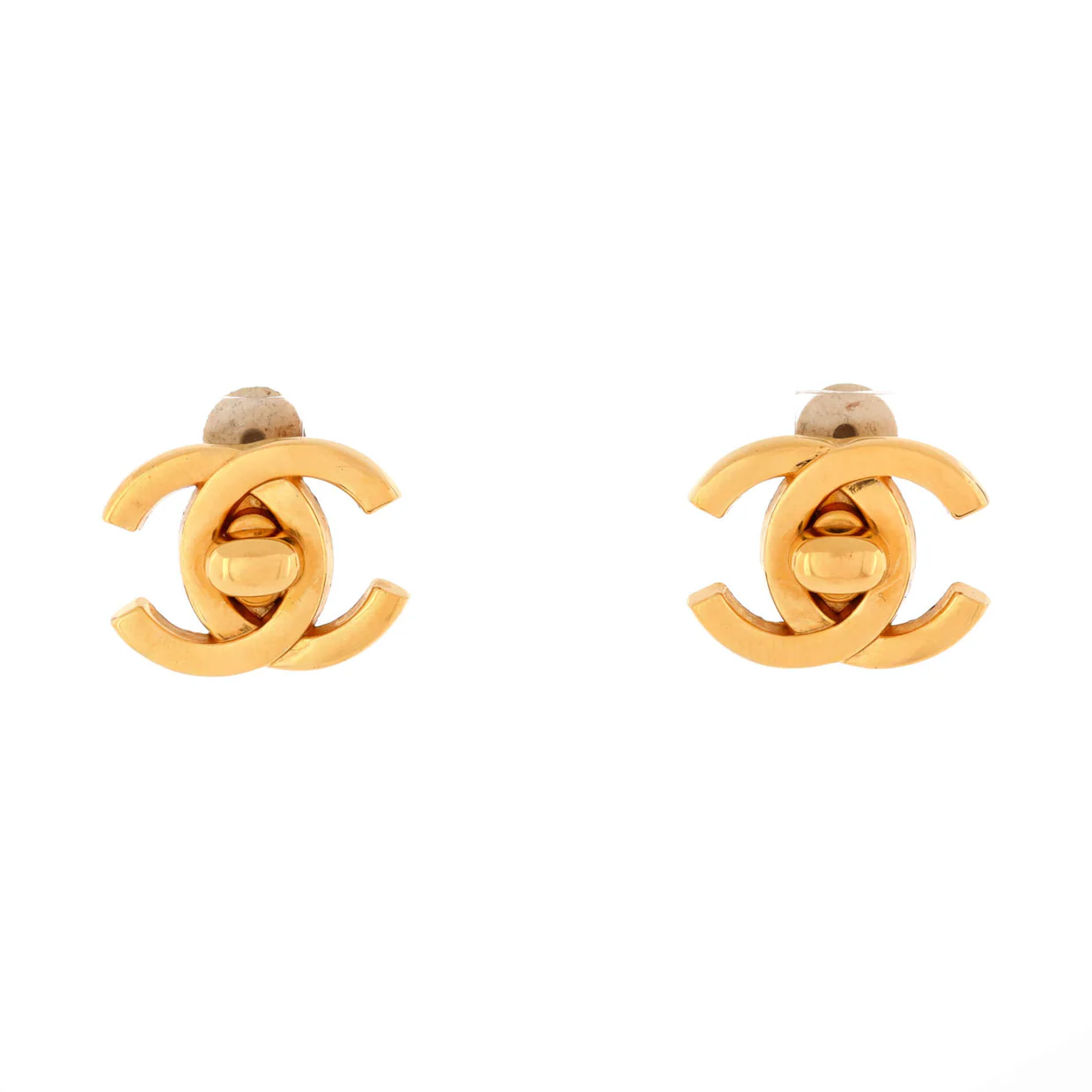 CC Turnlock Clip-On Earrings Metal - Deep Luxury