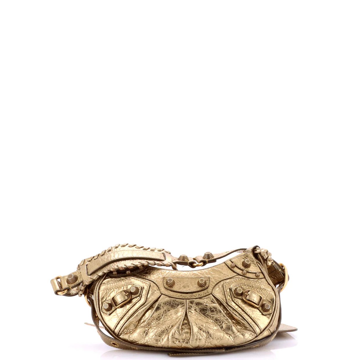 Le Cagole Giant Studs Shoulder Bag Leather XS - Deep Luxury