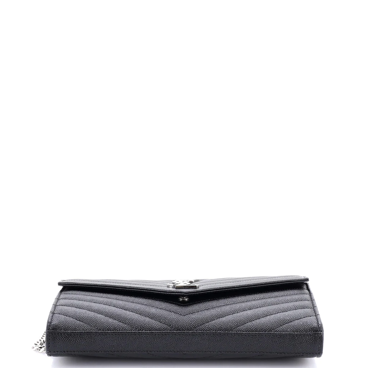 Classic Monogram Wallet on Chain Matelasse Chevron Leather Medium - Deep Luxury