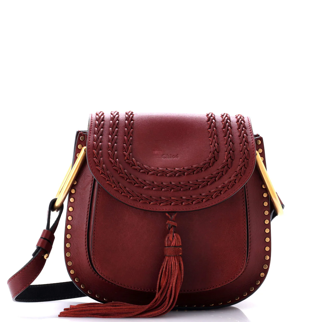 Hudson Handbag Whipstitch Leather Small - Deep Luxury