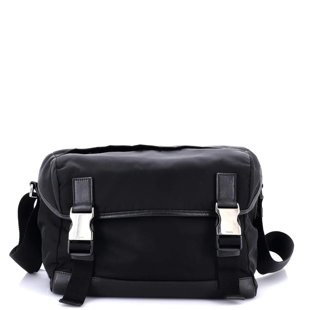 Double Buckle Flap Messenger Bag Tessuto Large - Deep Luxury