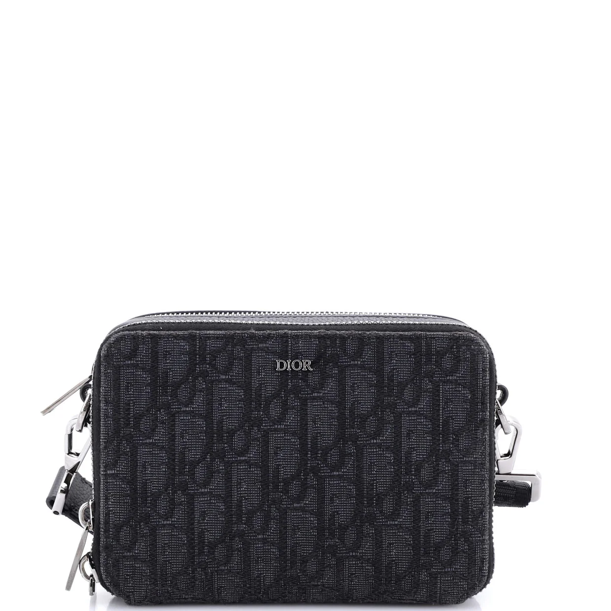 Double Zip Crossbody Pouch Oblique Canvas - Deep Luxury