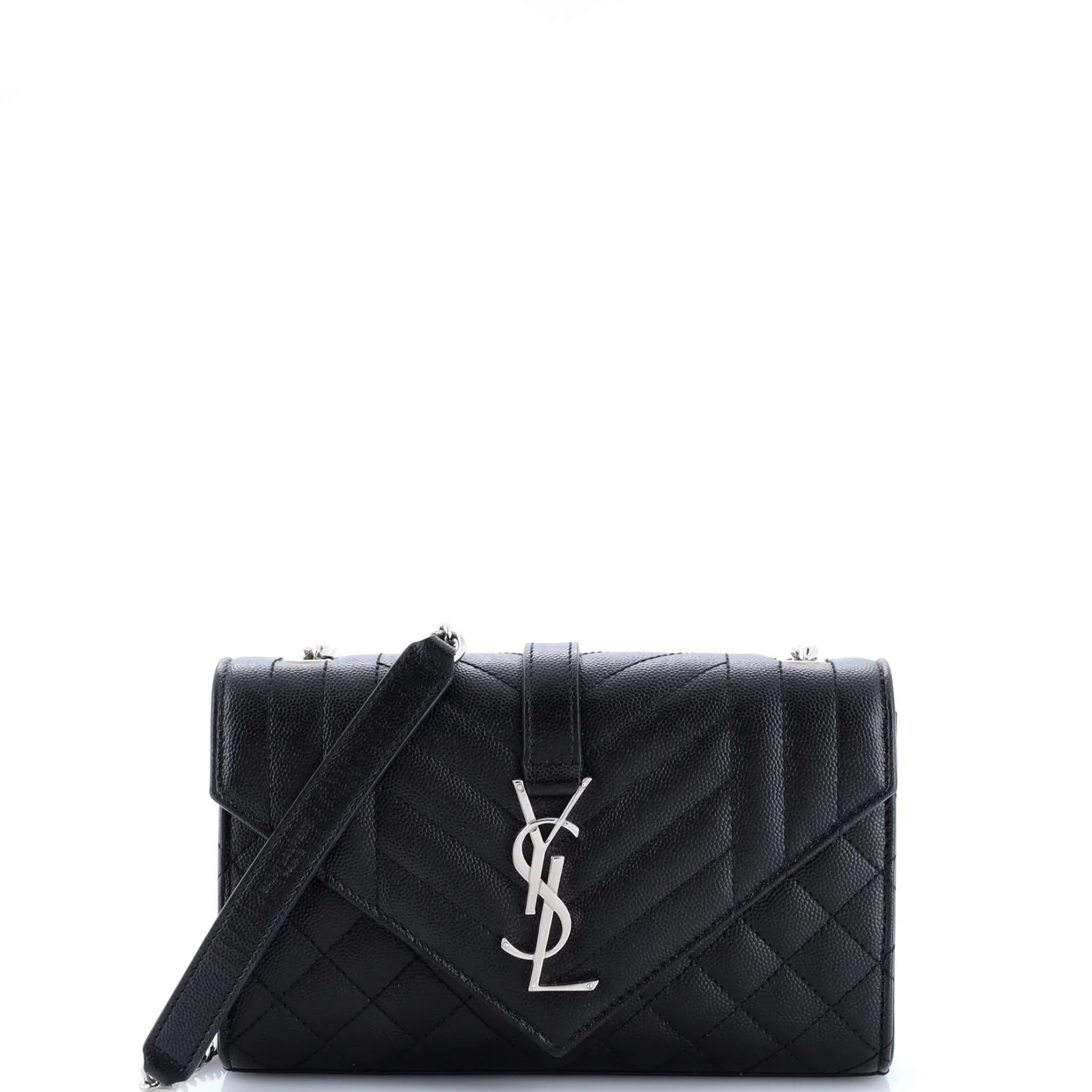 Classic Monogram Envelope Satchel Mixed Matelasse Leather Small - Deep Luxury