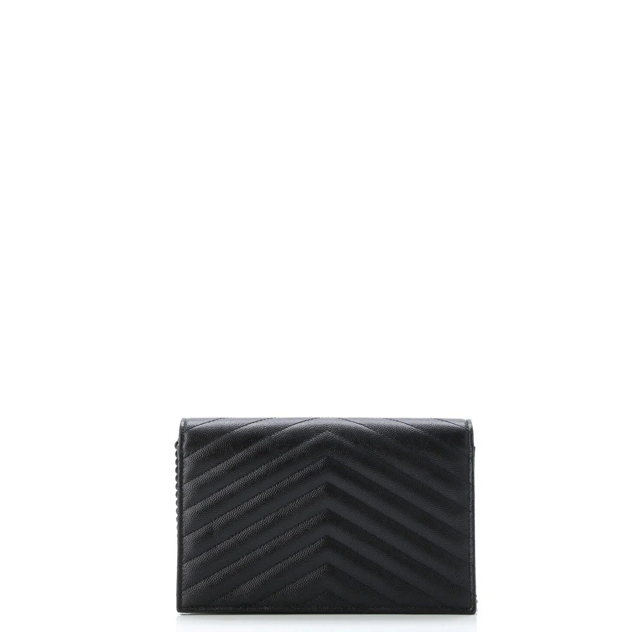 Classic Monogram Wallet on Chain Matelasse Chevron Leather Small - Deep Luxury