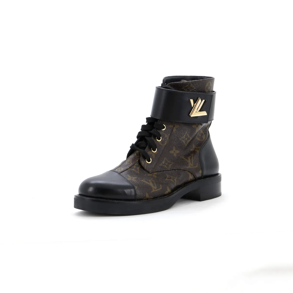 Women's Wonderland Flat Ranger Boots Monogram Canvas and Leather - Deep Luxury
