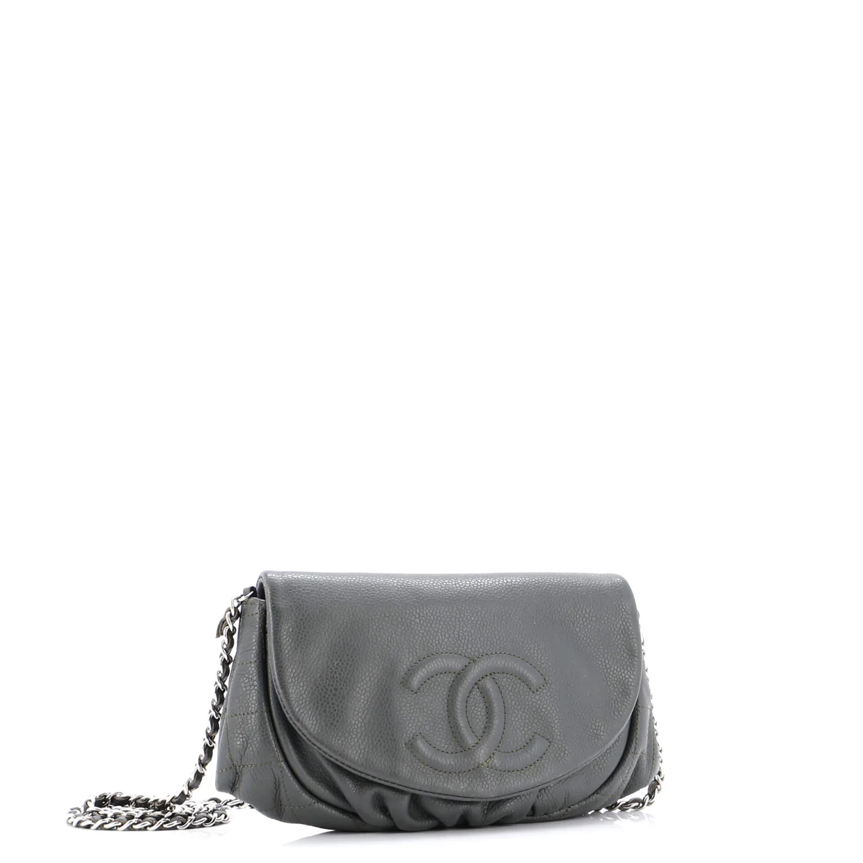 Half Moon Wallet on Chain Caviar - Deep Luxury