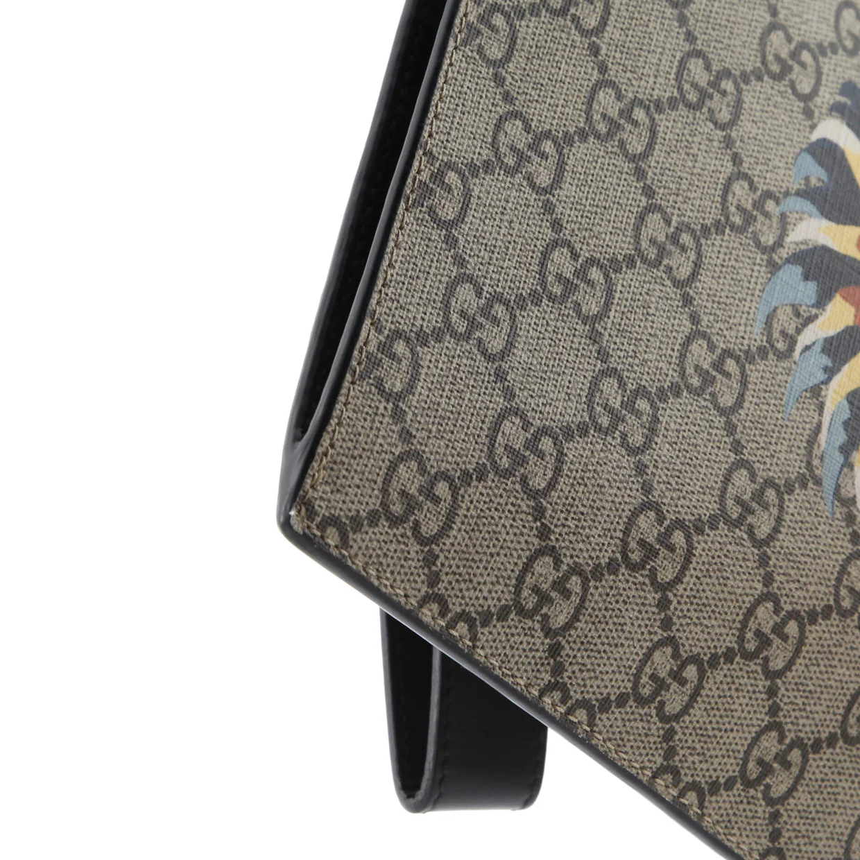 Zipped Pouch Angry Cat GG Coated Canvas Large - Deep Luxury