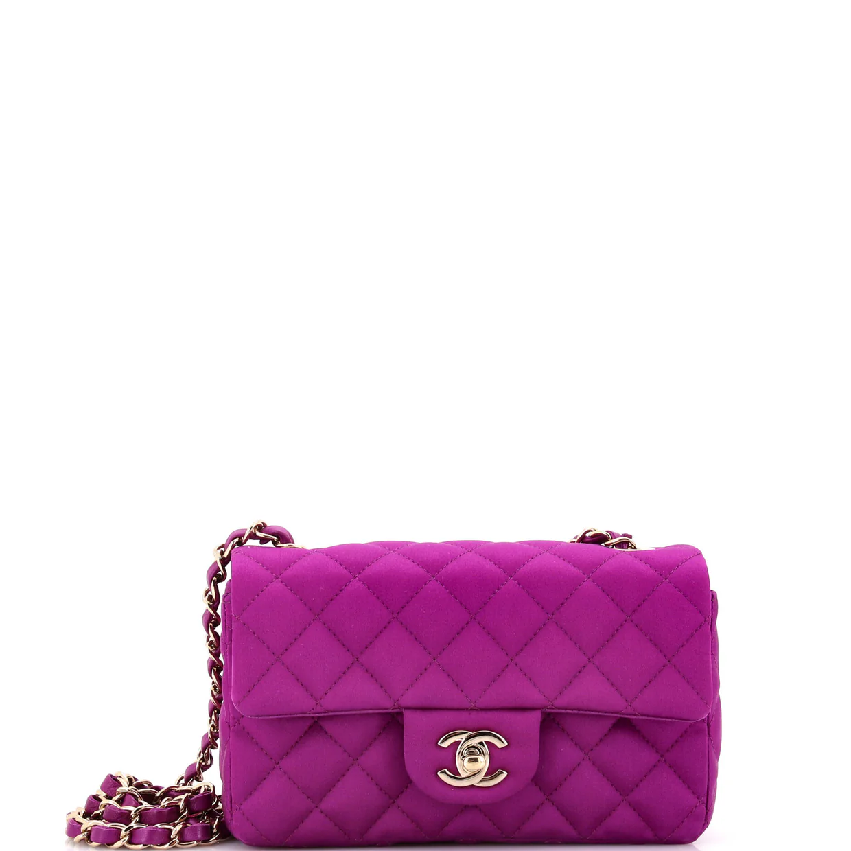 Classic Single Flap Bag Quilted Satin Mini - Deep Luxury